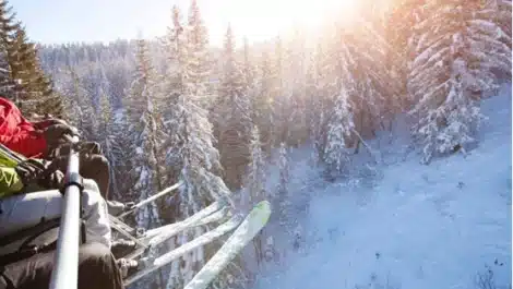 Skiers on a ski lift