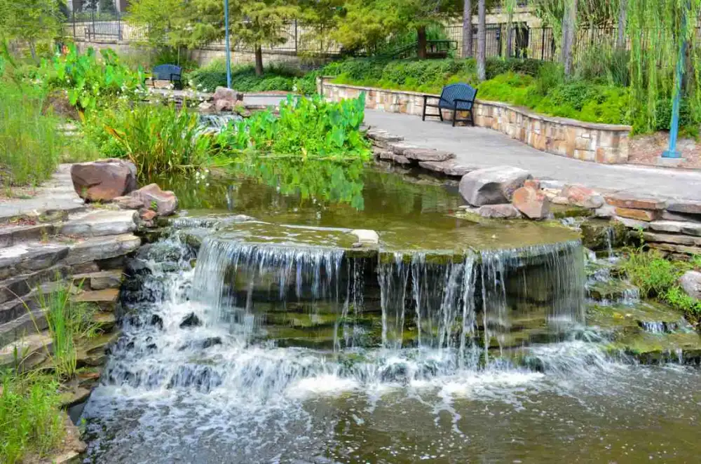 The Boardwalk water feature along The Woodlands Waterway.